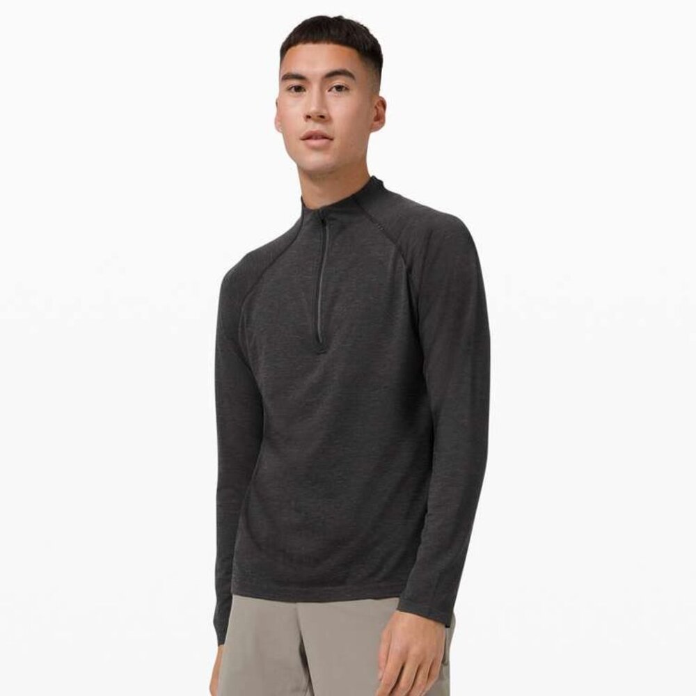 Lululemon Men's Metal Vent Tech 1/2 Zip 2.0 - Black/Grey